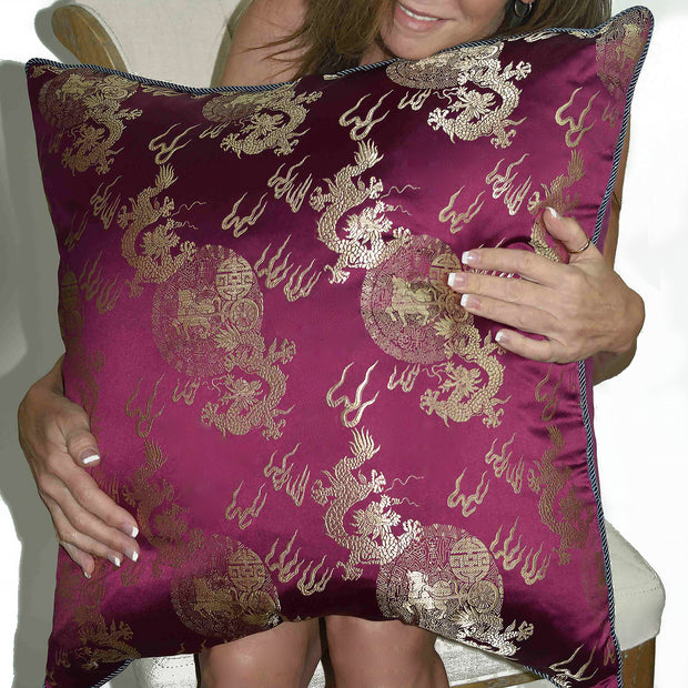 VIOLET RAY DRAGON MOTIF PILLOW