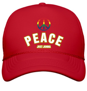 "PEACE" DESIGNER CAP WITH PEACE EMBLEM AVAILABLE IN 3 COLORS BY JUST JONNA