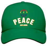 "PEACE" DESIGNER CAP WITH PEACE EMBLEM AVAILABLE IN 3 COLORS BY JUST JONNA