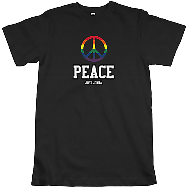 PEACE TEE WITH BEAUTIFUL MULTICOLORED PEACE SIGN, UNISEX