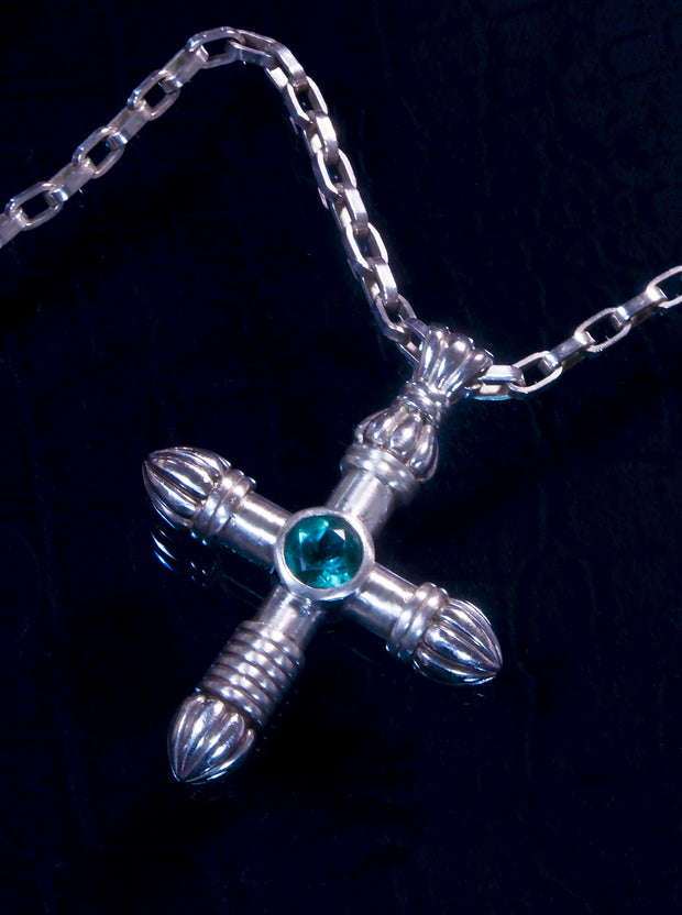 THE ABUNDANCE CROSS WITH GREEN TOURMALINE