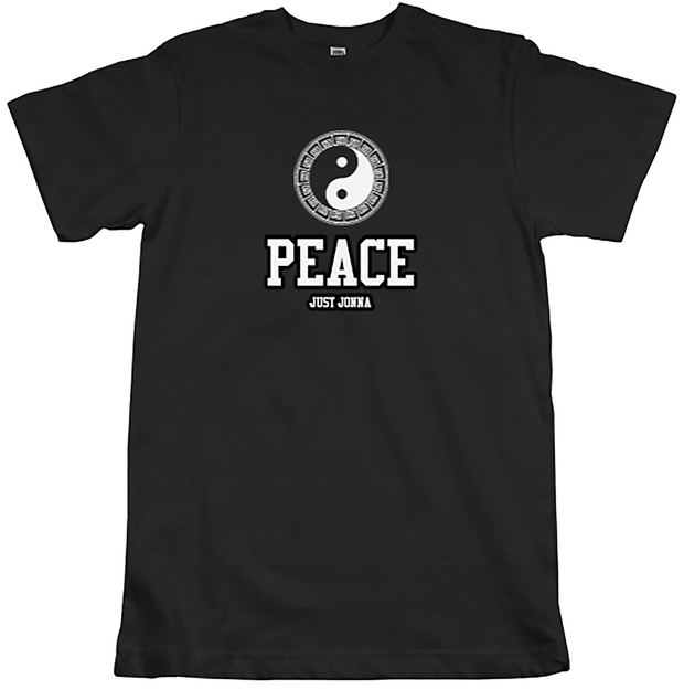 UNISEX PEACE TEE WITH ANCIENT YING/YANG SYMBOL