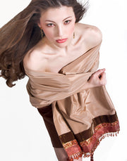 SILK TAFFETA OPERA SHAWL WITH HAND BEADING