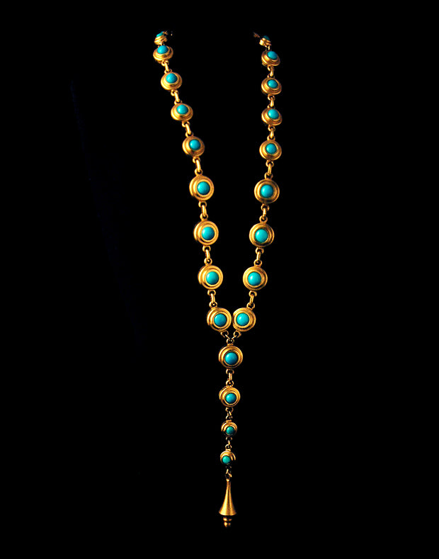 18K GOLD TURQUOISE-Y-NECKLACE